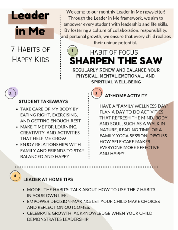 Leader in Me Newsletter
