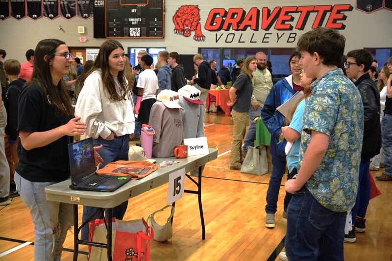Skyline Printing and Merch representatives showed students how design, branding, and production come together in the custom apparel and merchandise industry.