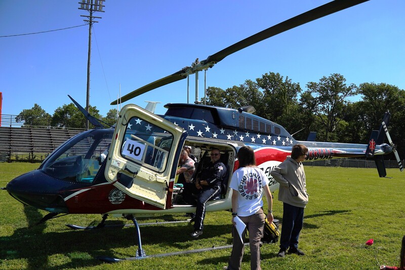 An Air Evac Lifeteam helicopter gave students a firsthand look at emergency medical aviation as crew members shared how air medical teams respond to critical situations.