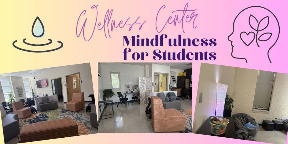 yellow to pink with calm pictures of wellness center