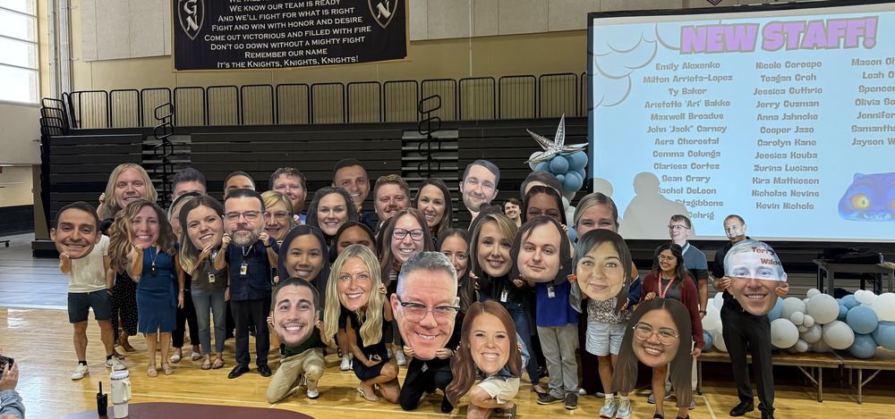 staff opening day with fatheads