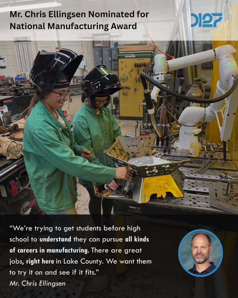 girls welding with Mr. Ellingsen