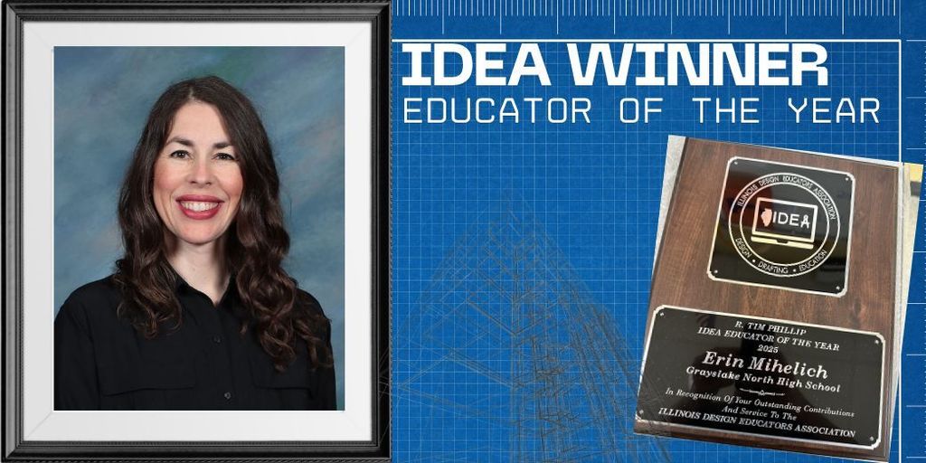 picture of Erin M. and here award for IDEA winner