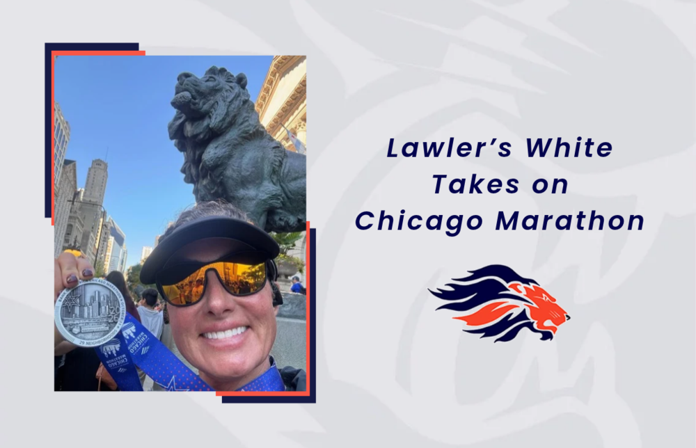Lawler's white takes on chicago marathon with photo of alicia white and medal