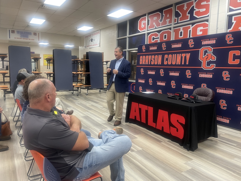 Matt Hayes speaking to a seated group