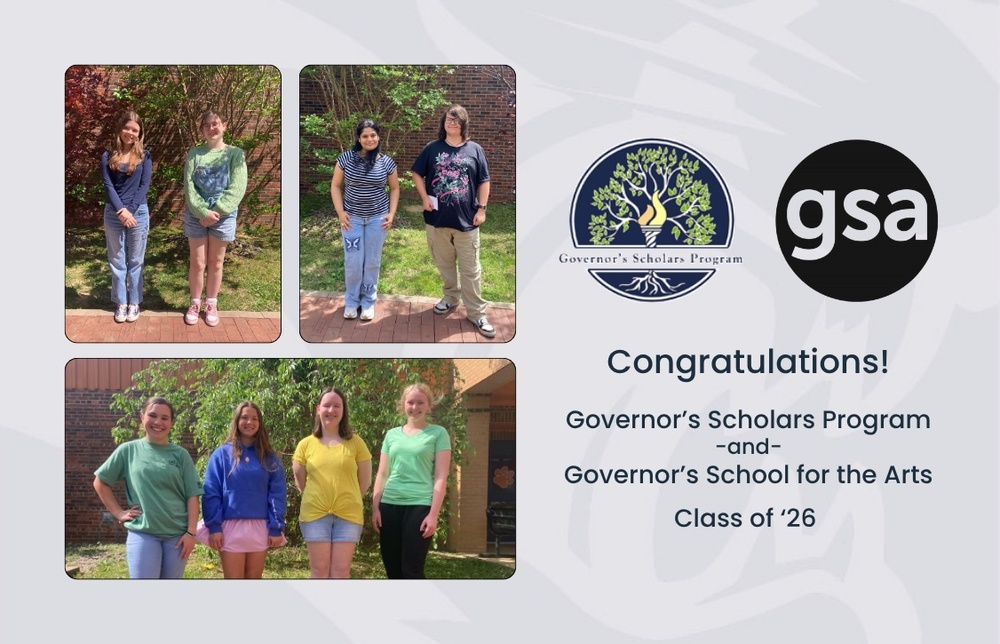 Students selected for Governor's Scholars and School for the Arts Summer Programs