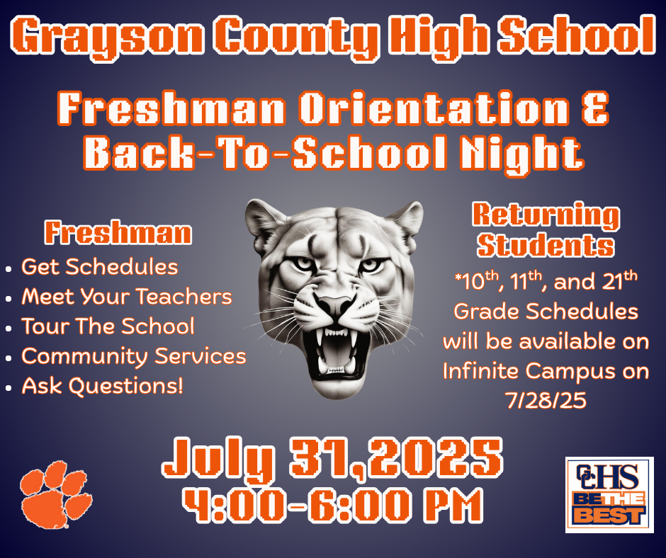 Freshman Orientation and BTS Night Announcement