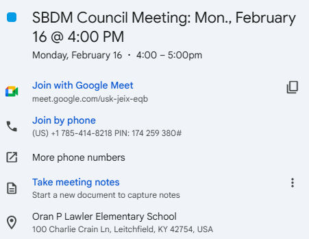 SBDMC Meeting