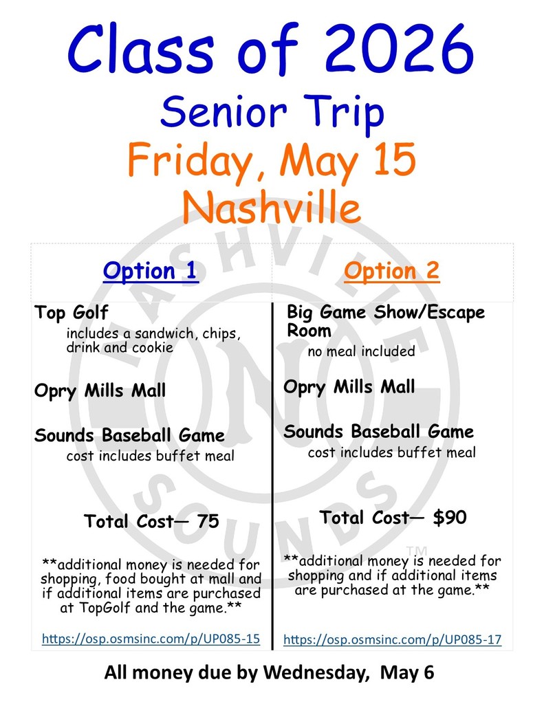 Senior Trip Flyer
