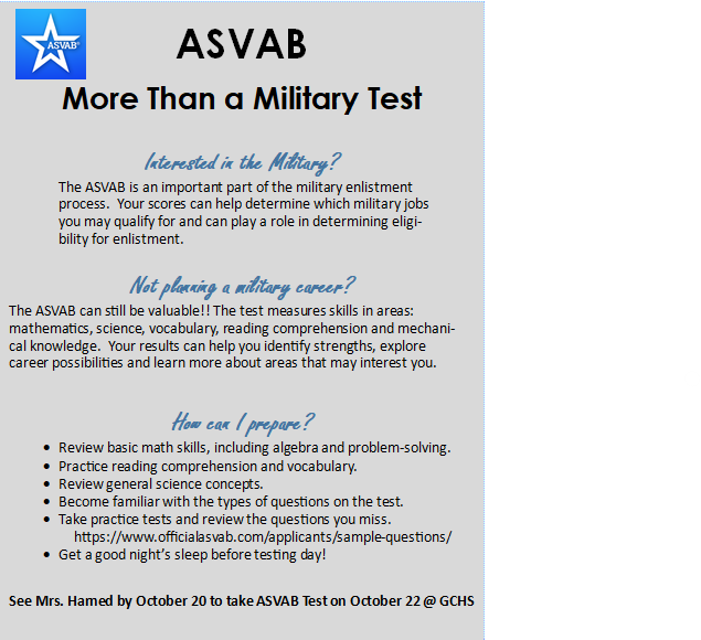 ASVAB Test Flyer