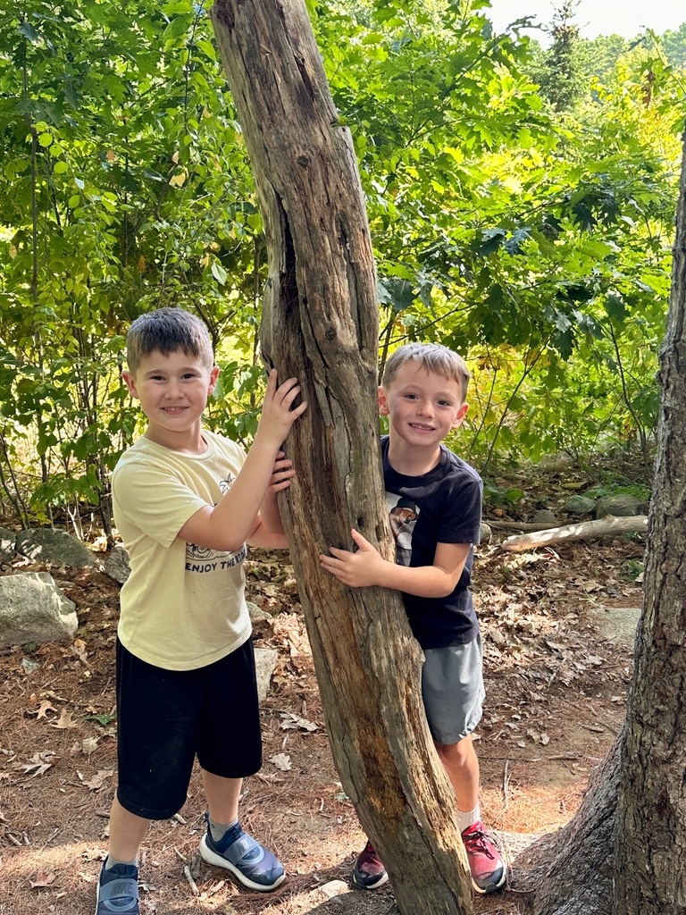 Mrs. Flewelling’s class loves playing in the woods!