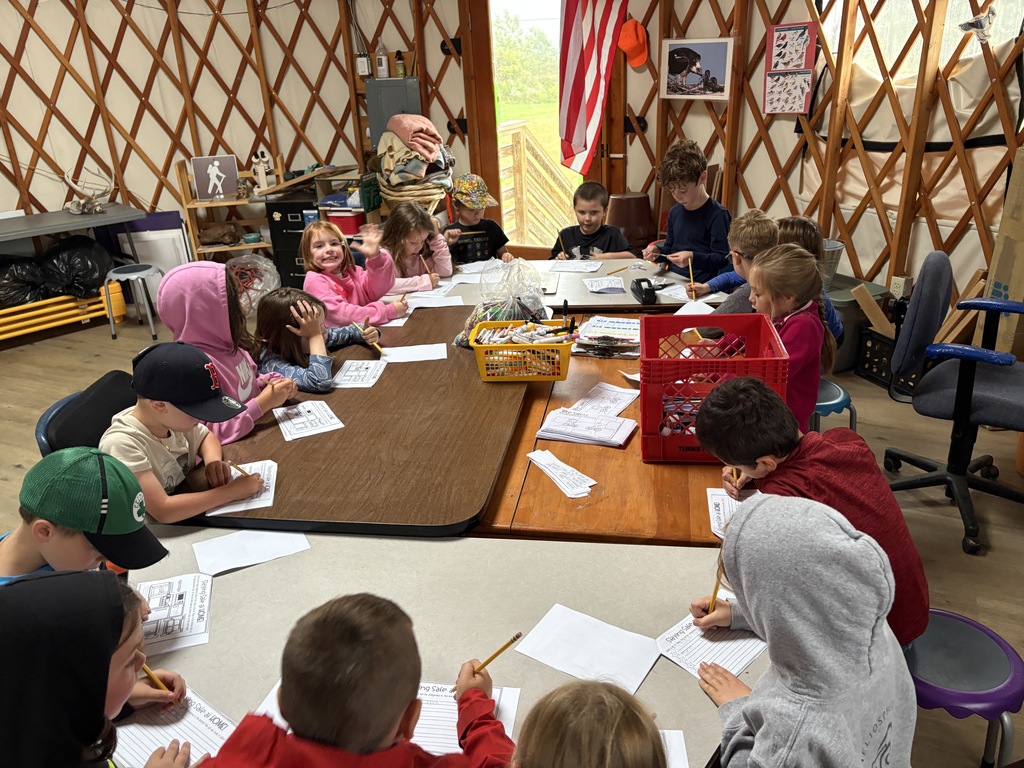 Rain means Health Class in the yurt learning about all the ways to keep themselves and each other safe in 1st grade!