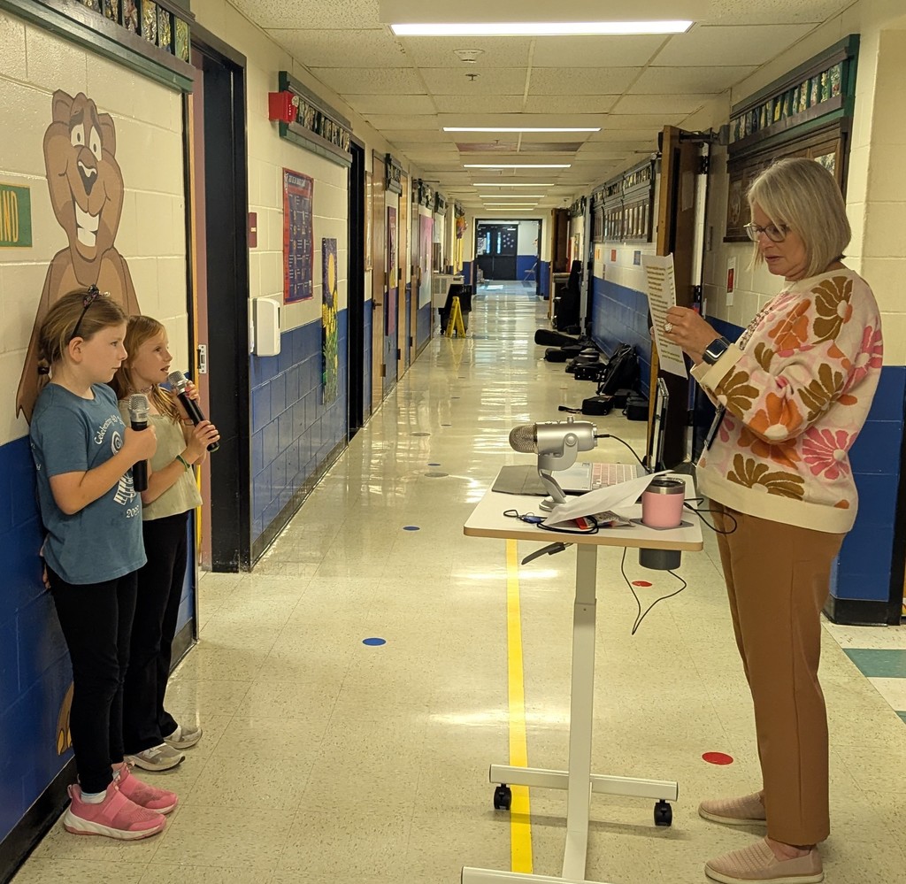 Mrs. Dakin practicing the video 'newsletter'