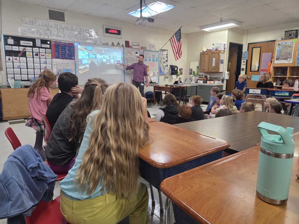 The third graders helped report the morning weather then enjoyed a classroom presentation from Ted McInerney.