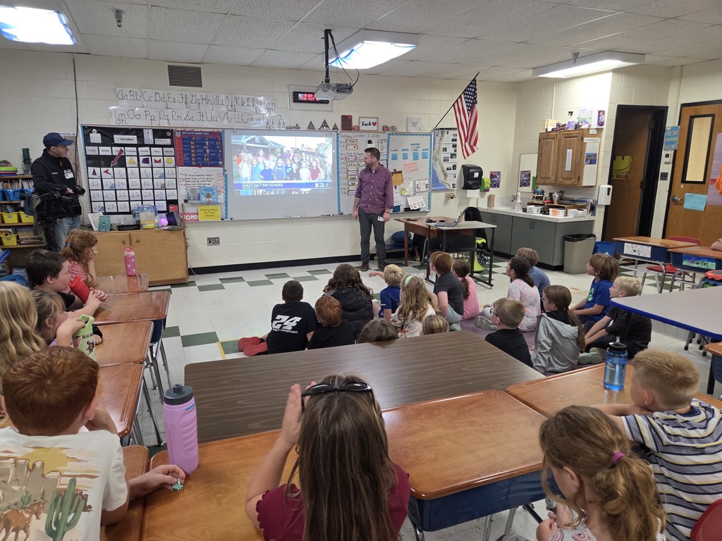 The third graders helped report the morning weather then enjoyed a classroom presentation from Ted McInerney.