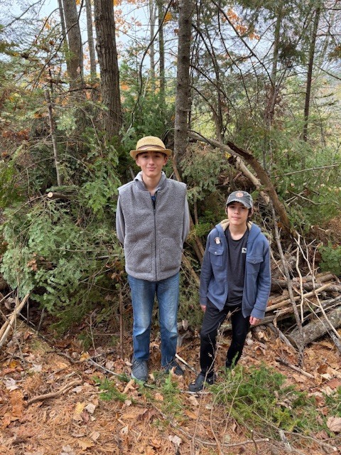 8th grade shelter building w/ Mr. Brown