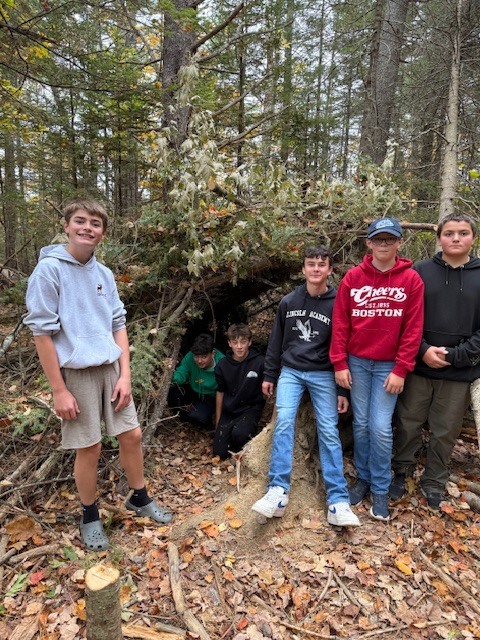 8th grade shelter building w/ Mr. Brown