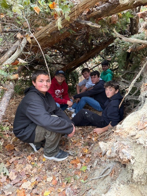 8th grade shelter building w/ Mr. Brown