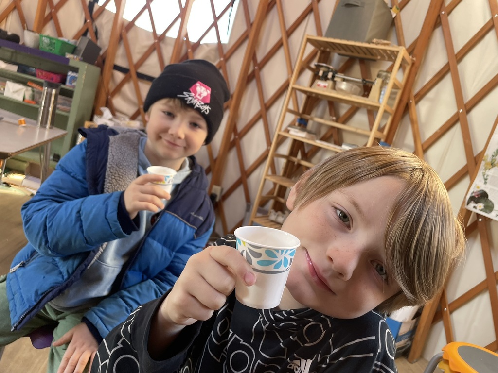 Second graders sampled different types of milk and learned how to milk a cow with Ms. Hedda!