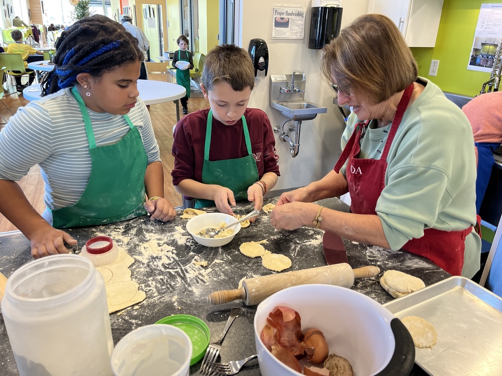 Mr. Coleman's class making perogies in the FARMS Kitchen at the Y. Did you know that perogies are a type of dumpling?