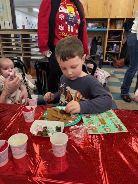 Pre-K baked some gingerbread people, and they got loose in the school!