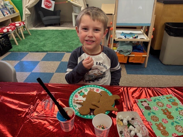 Pre-K baked some gingerbread people, and they got loose in the school!