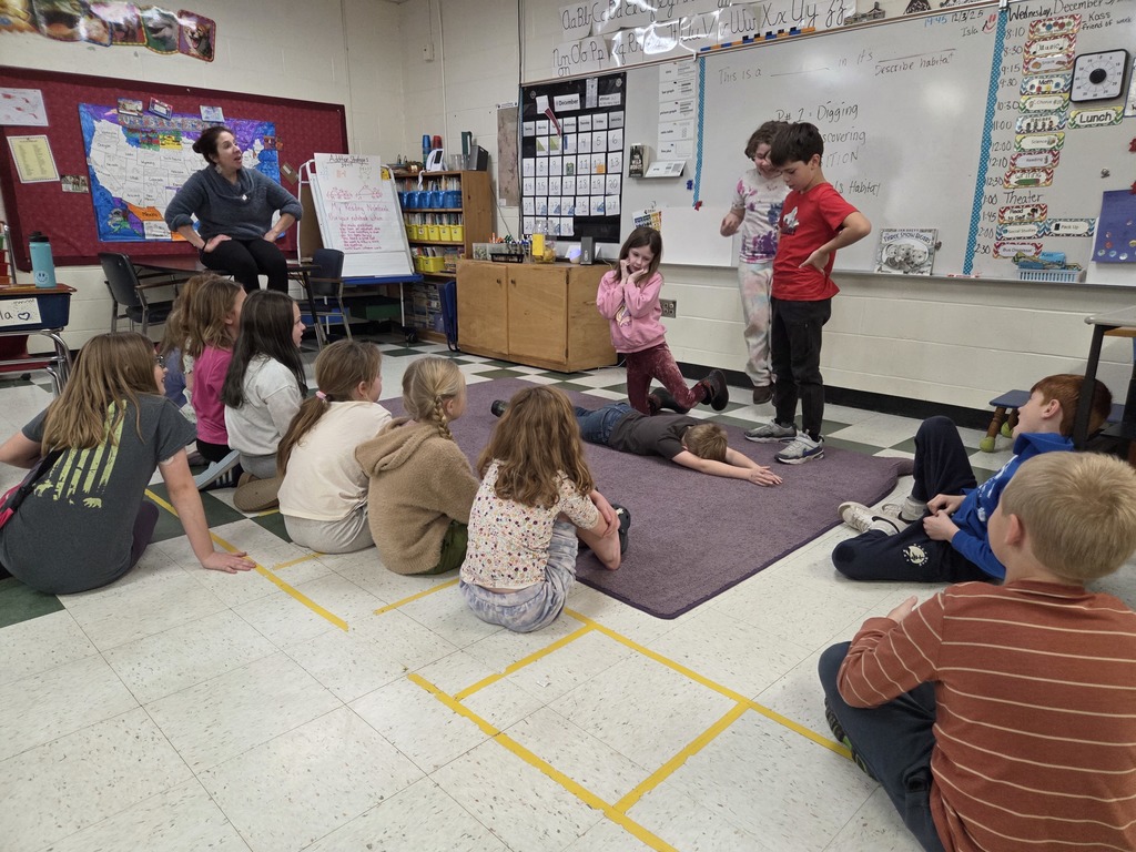 The lovely Teralyn joined Third grade for a week of theater lessons connecting to fossils through time
