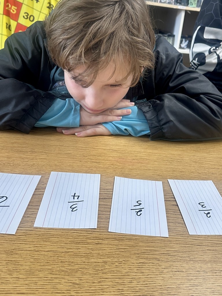 5th grade students sort fractions least to greatest!