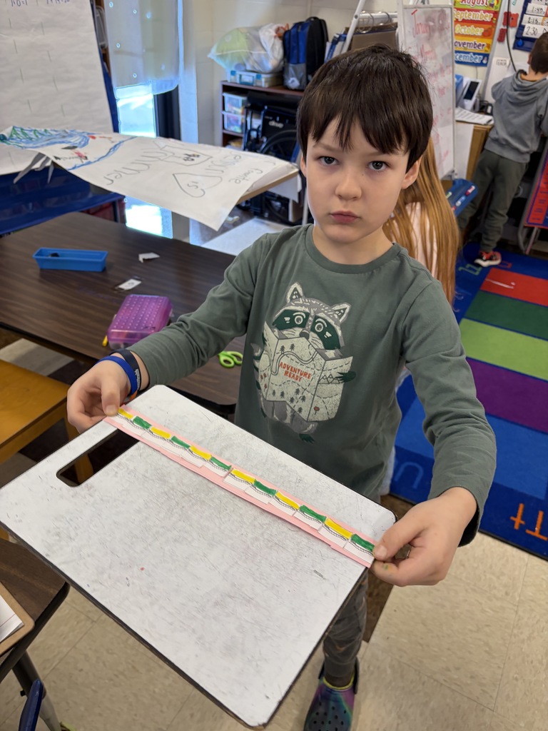 In math, Mrs. Michaud’s class has been working on measurement. 