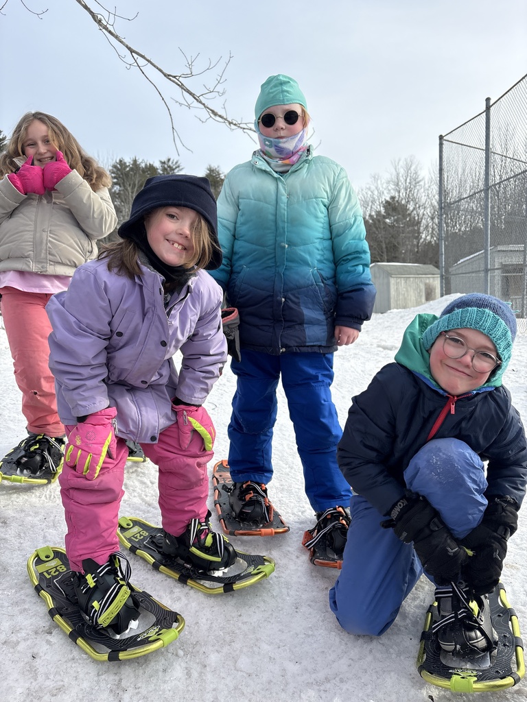3rd grade had too much fun in snowshoes with Ms. Erin. She even encouraged a snowshoe race between the class and Officer Wells! Guess who won!