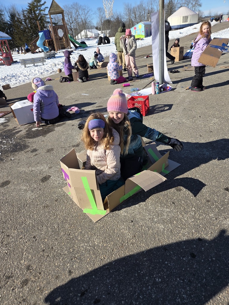 The third graders loved checking out the toboggan some of the 6-8 graders made at the Carpenter Boat Shop. Then they used that inspiration to build their own sleds for Winterfest.