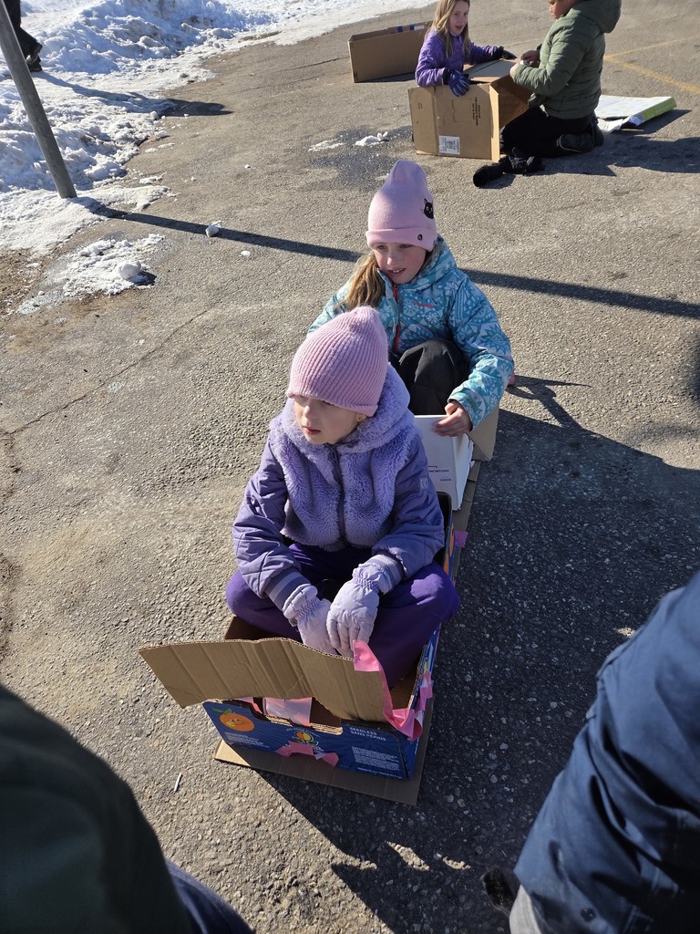 The third graders loved checking out the toboggan some of the 6-8 graders made at the Carpenter Boat Shop. Then they used that inspiration to build their own sleds for Winterfest.