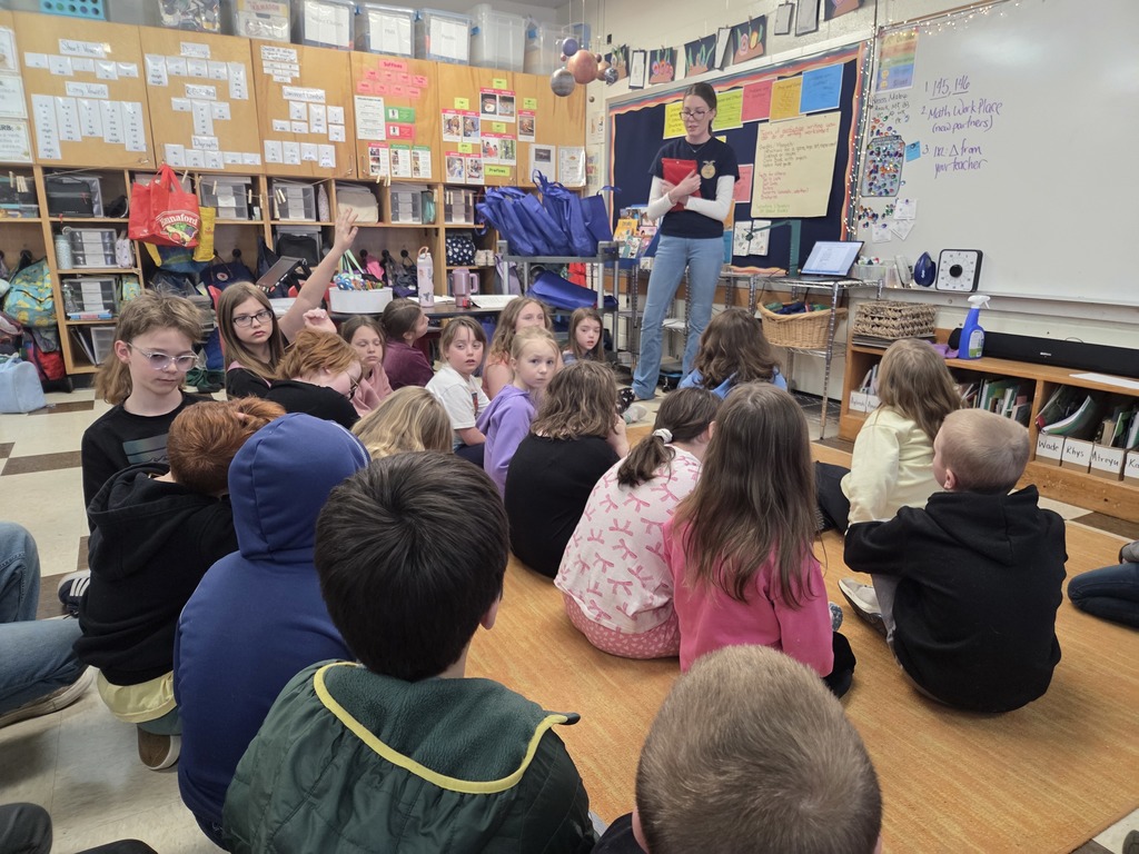 Julia, a senior at Lincoln Academy and representative of Firefighters of America, came to visit our third graders