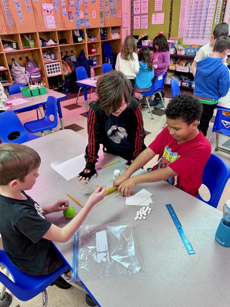 Mrs. Flewelling’s 2nd grade working on a science tower challenge!