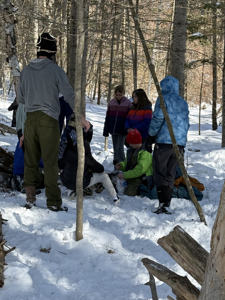 Fifth grade works with Paul from Hearty Roots to build a shelter and start a fire. S'mores were enjoyed at the end!