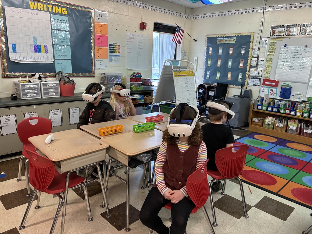 Second graders took a VR tour of Africa after studying the continent!