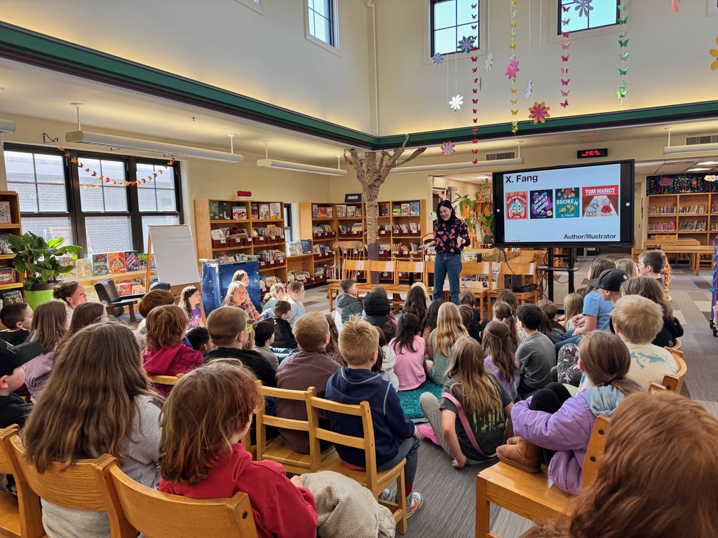 GSB students in grades K, 2 and 3 enjoyed an excellent visit with Artist and Author X.Fang on Wednesday, April 8th.