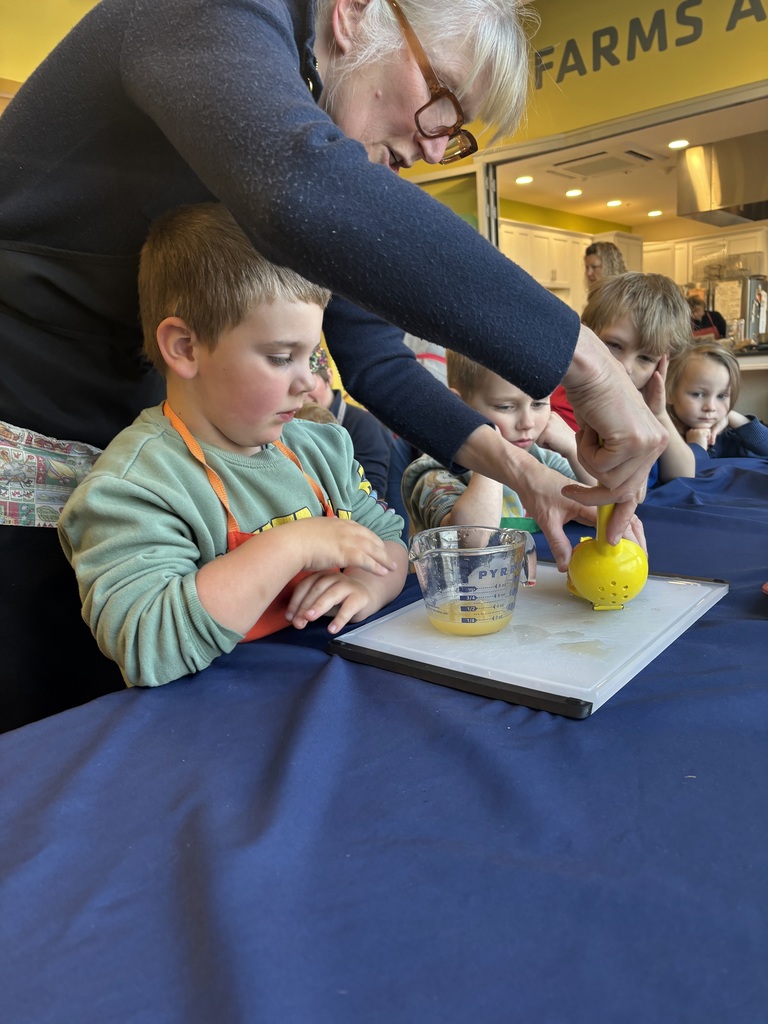 Pre-K cooked up some quinoa salad and break at FARMS
