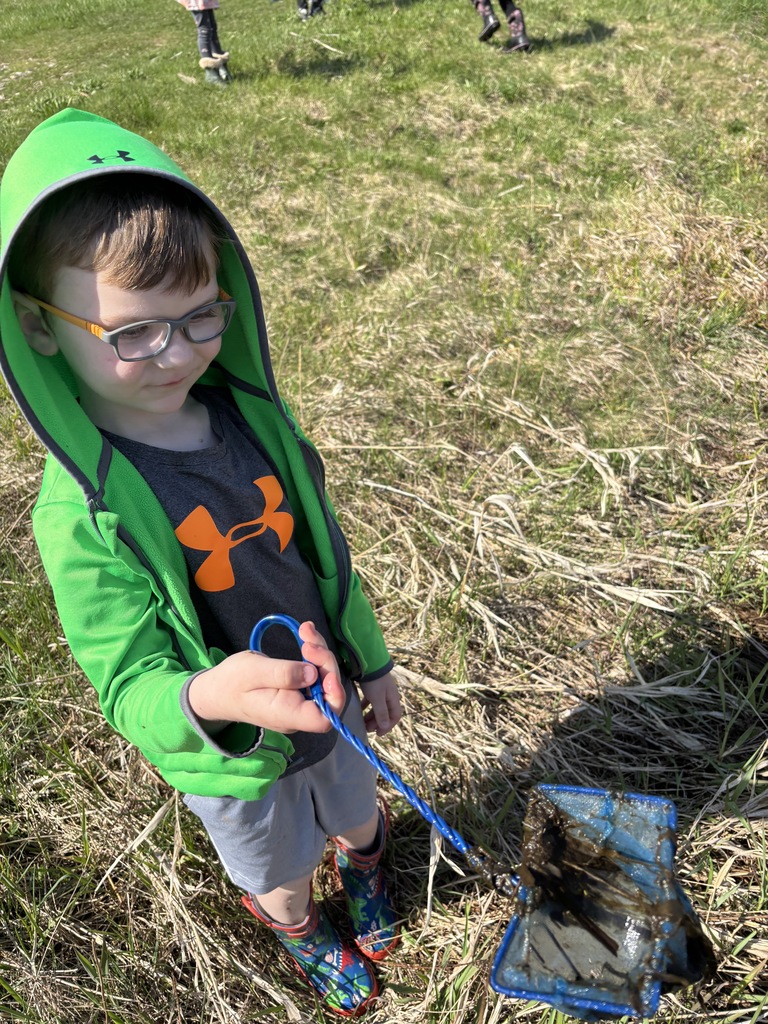 Pre-K explored pond life with Sarah from Coastal Rivers.