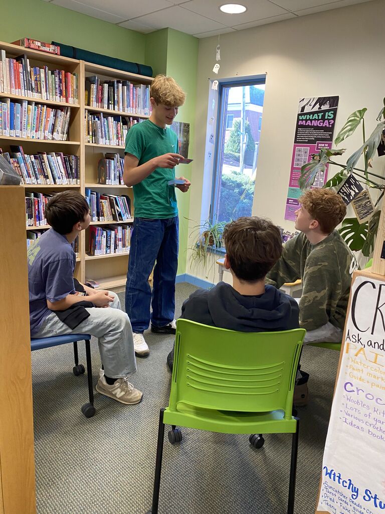 GSB 8th graders' final trip for the year to Skidompha Library!
