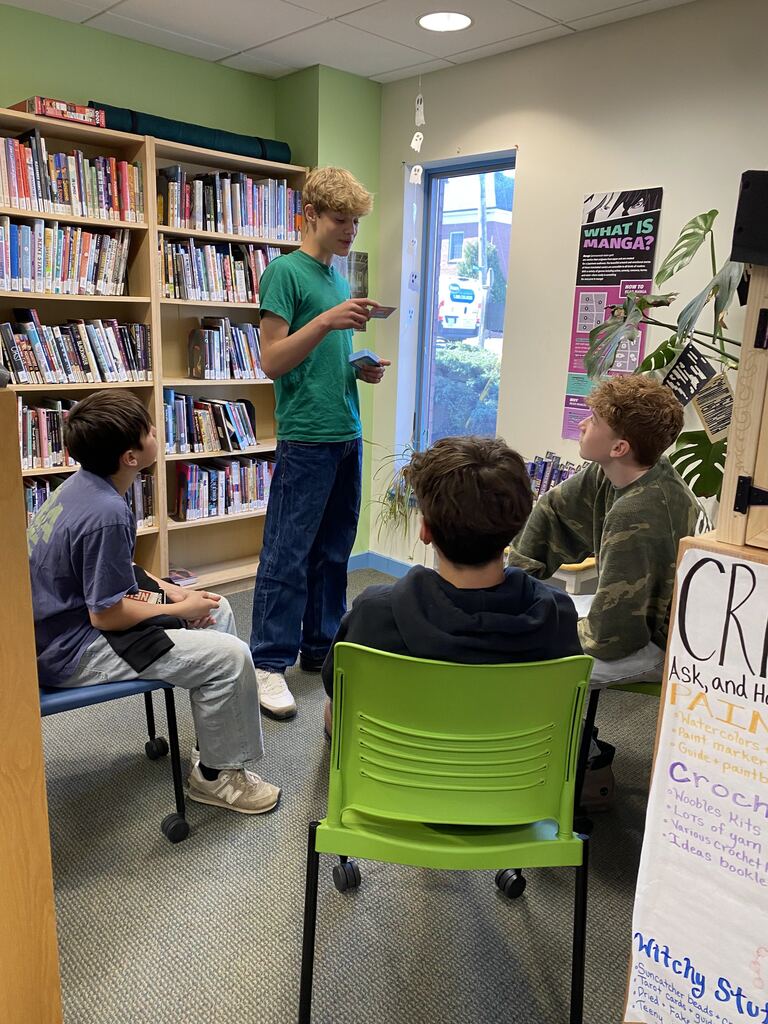 GSB 8th graders' final trip for the year to Skidompha Library!