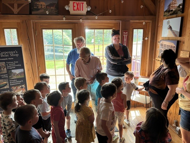 Pre-K visited Carpenter’s Boat Shop and learned about the process of making Mohegan Skiffs