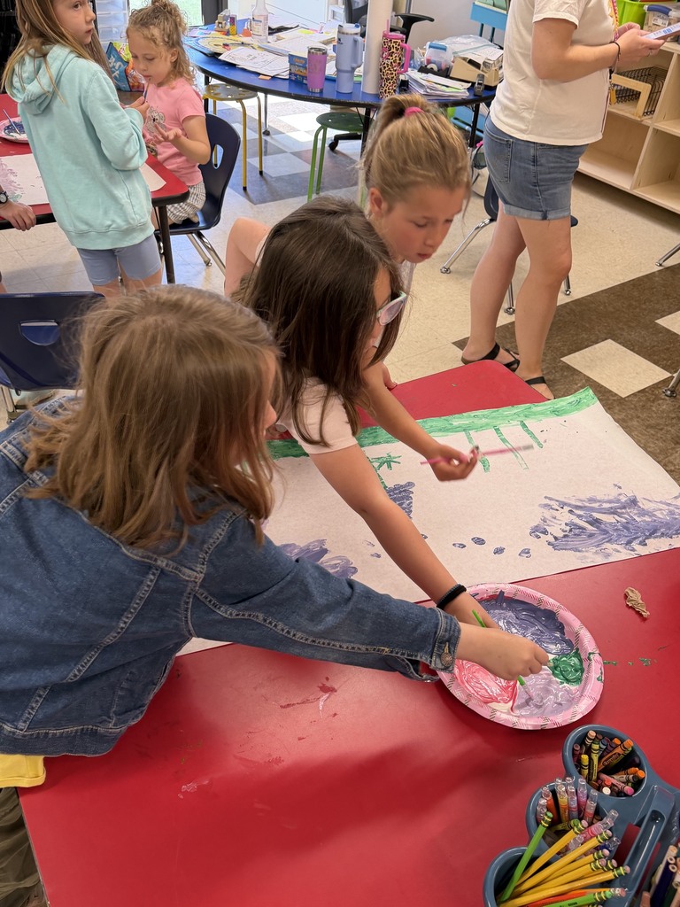 Lupine painting with Ms. Stacey after reading Miss Rumphius!