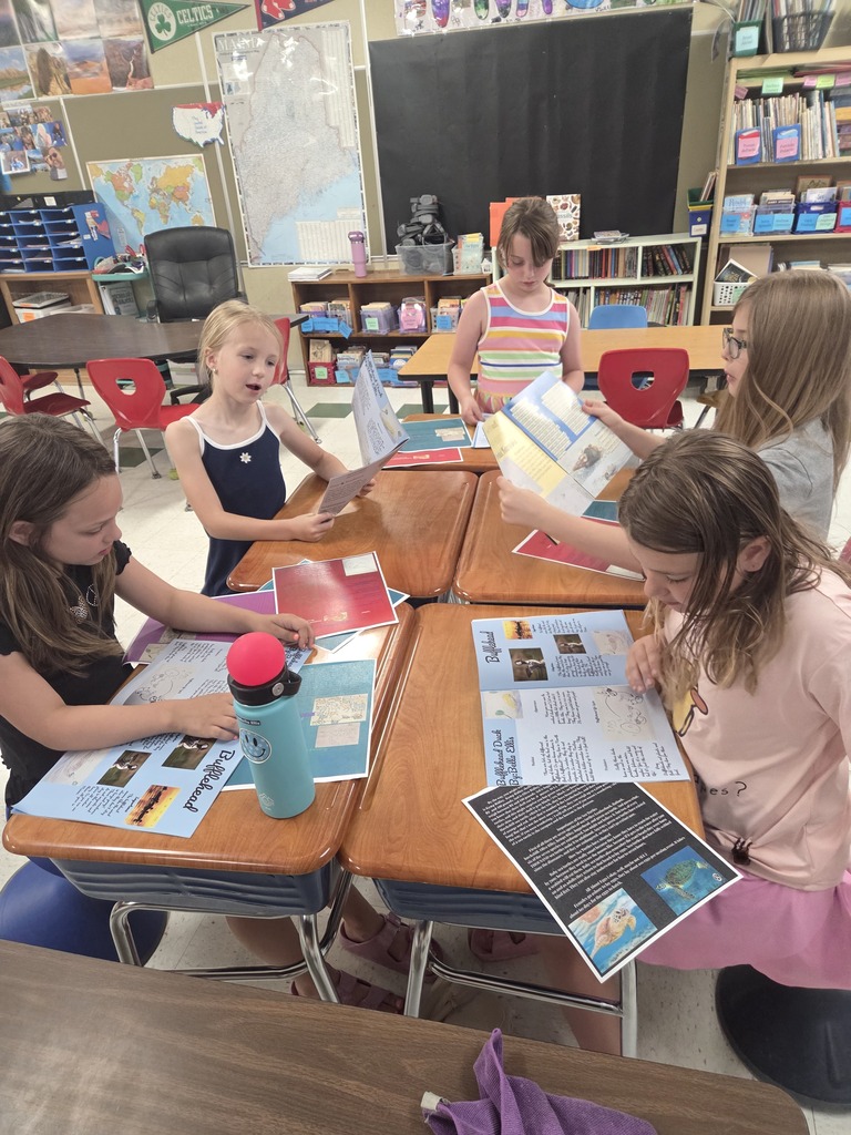 Third graders learn about marine animals throughout the year then research and write a book about their chosen animal. The students were so excited to see their hard work published in a book.