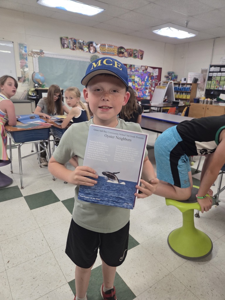 Third graders learn about marine animals throughout the year then research and write a book about their chosen animal. The students were so excited to see their hard work published in a book.