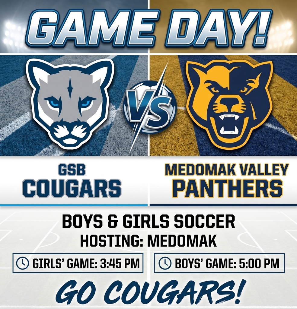 GSB Soccer 9/9/2026 v Medomak - Girls play at 3:45 PM and the boys at 5 PM