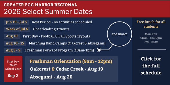 2026 Select Summer Dates