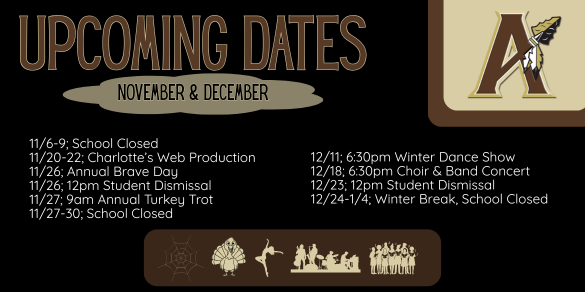 list of dates for nov and dec in the pac