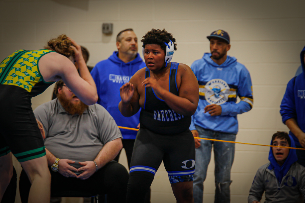 On Friday and Saturday, the Oakcrest Wrestling Team was back in action, hosting a home meet full of victories against Creek and Gami, then hit the road for an away tournament at Schalick- where the team walked away with 6 medals. Congrats to Coach Frederick and the team! Photos by Honors Digital Video & Editing student Stephen Lee