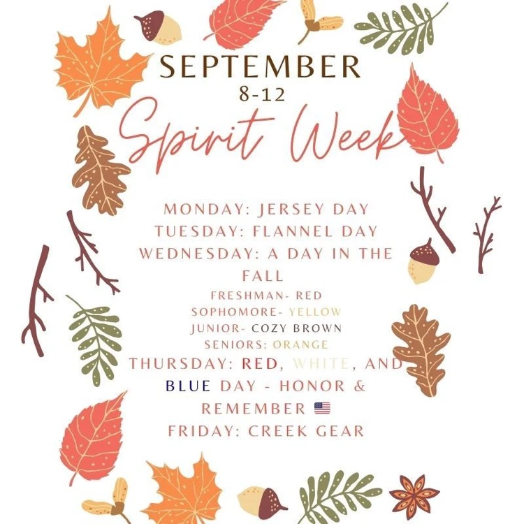 fall spirit week flyer